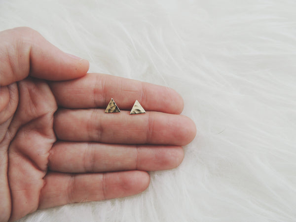 Hammered Triangle Studs