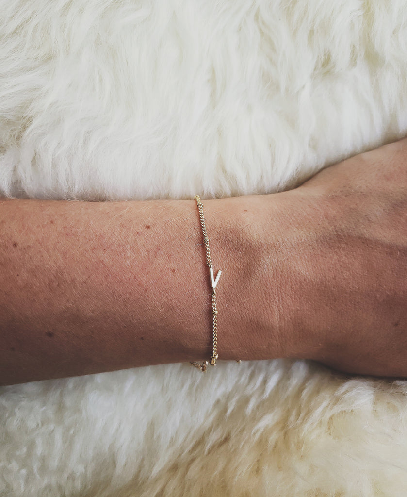 V Initial Bracelet