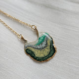 SALE- Reticulated Necklace- forest/Pearl Green/Emerald
