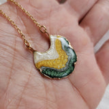 SALE- Reticulated Necklace - Forest/Honey/Moonstone