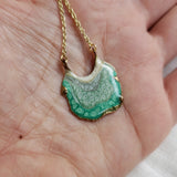 SALE- Reticulated Necklace- Emerald/Mint