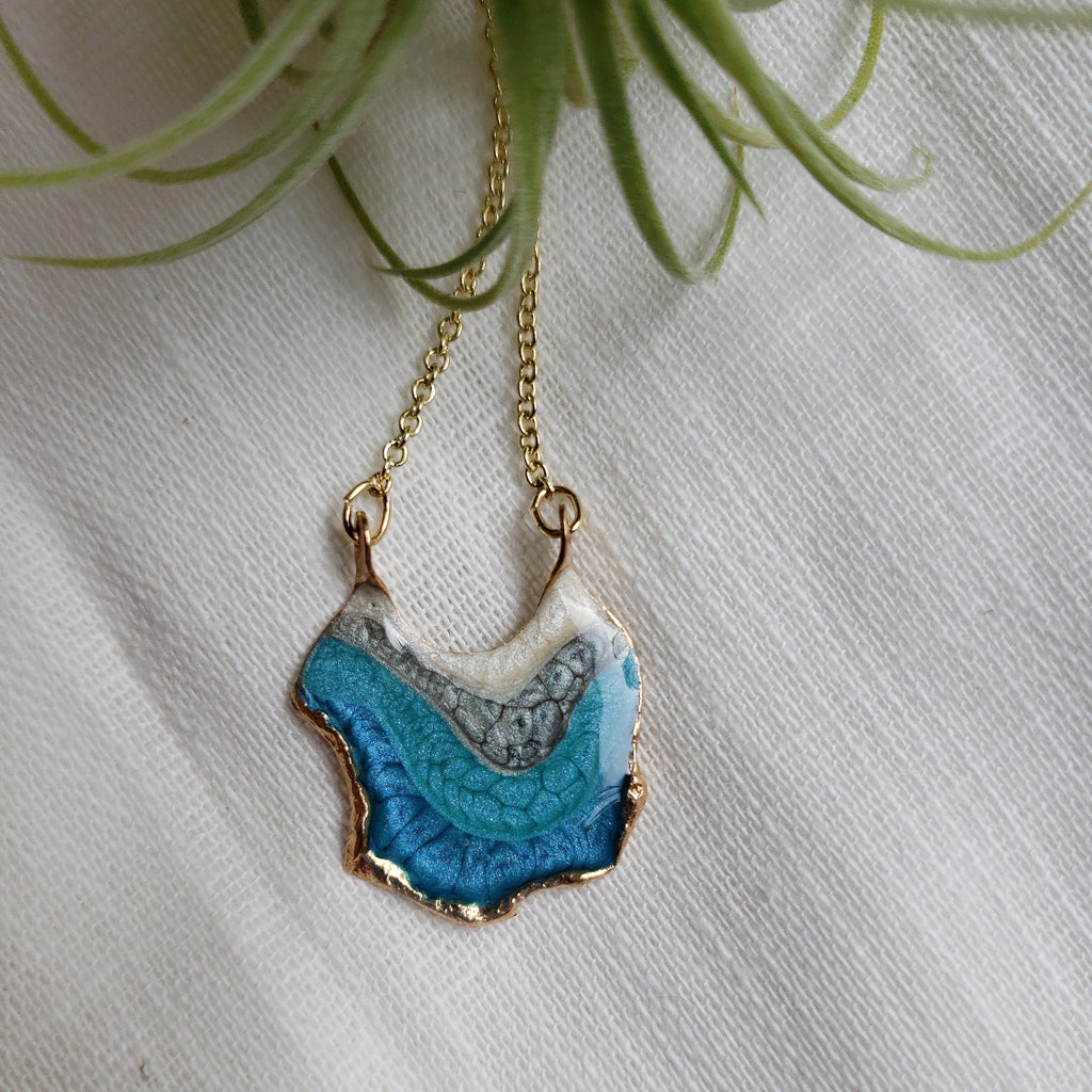 SALE- Reticulated Necklace - Carribbean Blue/Turquoise