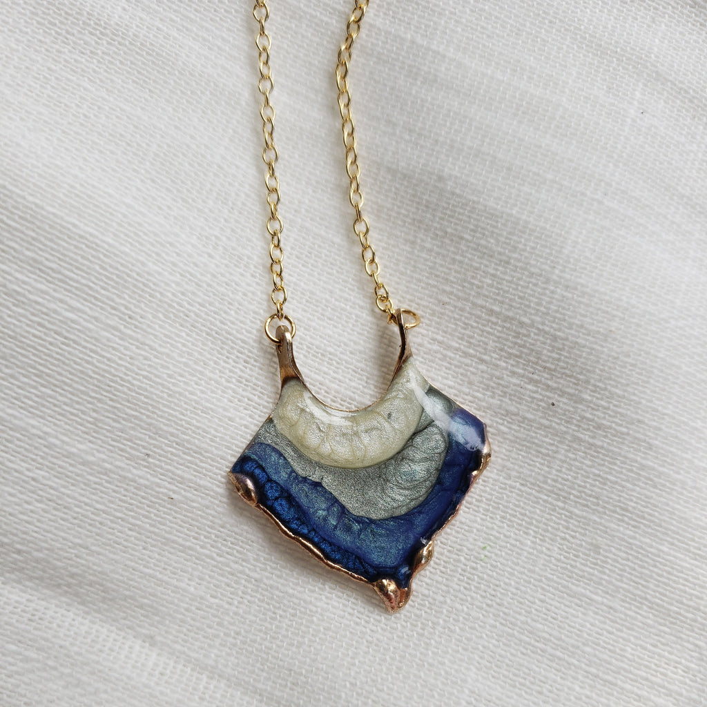 SALE- Reticulated Necklace -Sapphire/Marina