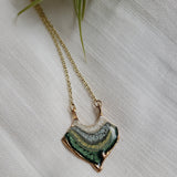 SALE- Reticulated Necklace - Forest/Pearl Green