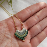 SALE- Reticulated Necklace - Forest/Pearl Green