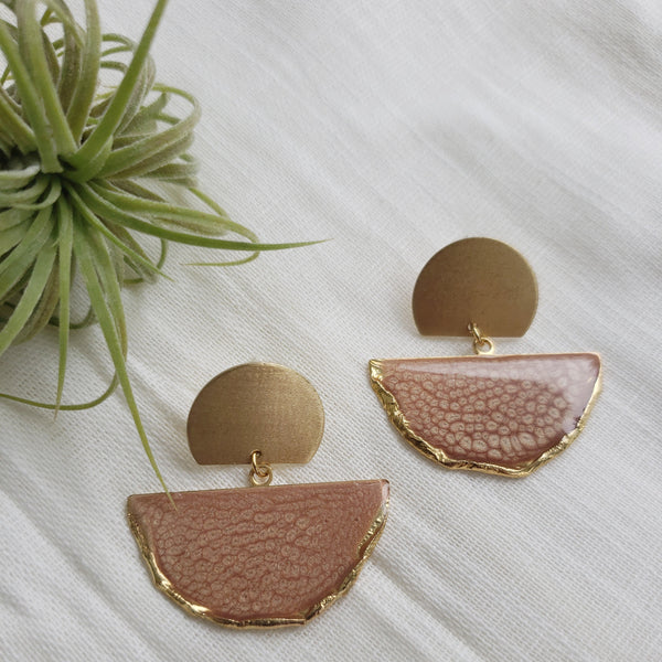 SALE-Cinnamon Fan Stud Statement Earring