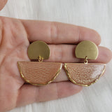 SALE-Cinnamon Fan Stud Statement Earring