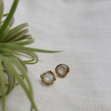 Reticulated Enamel Studs - Pearl