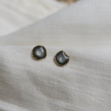 Reticulated Enamel Studs - Moonstone