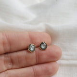 Reticulated Enamel Studs - Moonstone