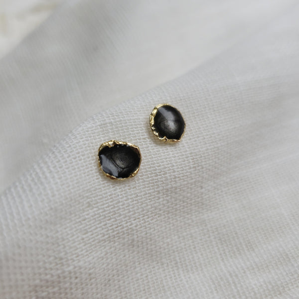 Reticulated Enamel Studs - Onyx