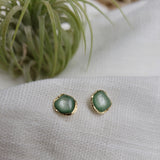 Reticulated Enamel Studs - Mint