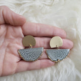 SALE-Moonstone Fan Stud Statement Earring
