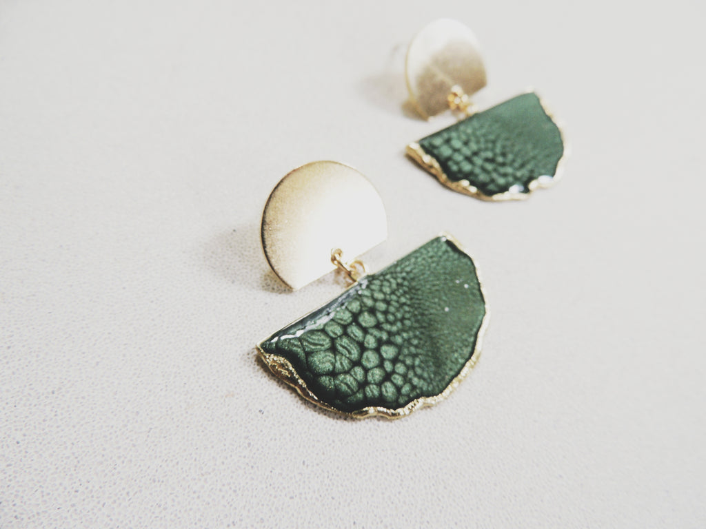 SALE-Forest Fan Stud Statement Earring