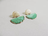 SALE-Emerald Fan Stud Statement Earring