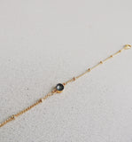 SALE- Enamel Dot Bracelet-Moonstone