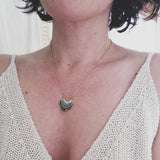 SALE- Reticulated Necklace - Emerald/Salmon