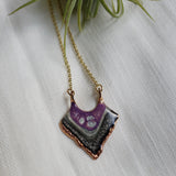 SALE- Reticulated Necklace -Onyx/Purple