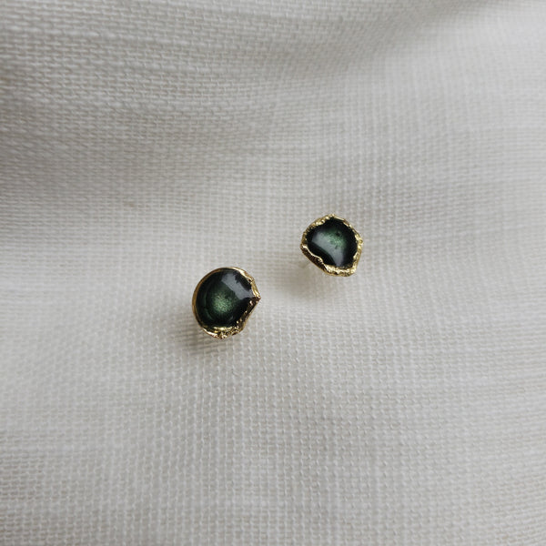 Reticulated Enamel Studs - Forest