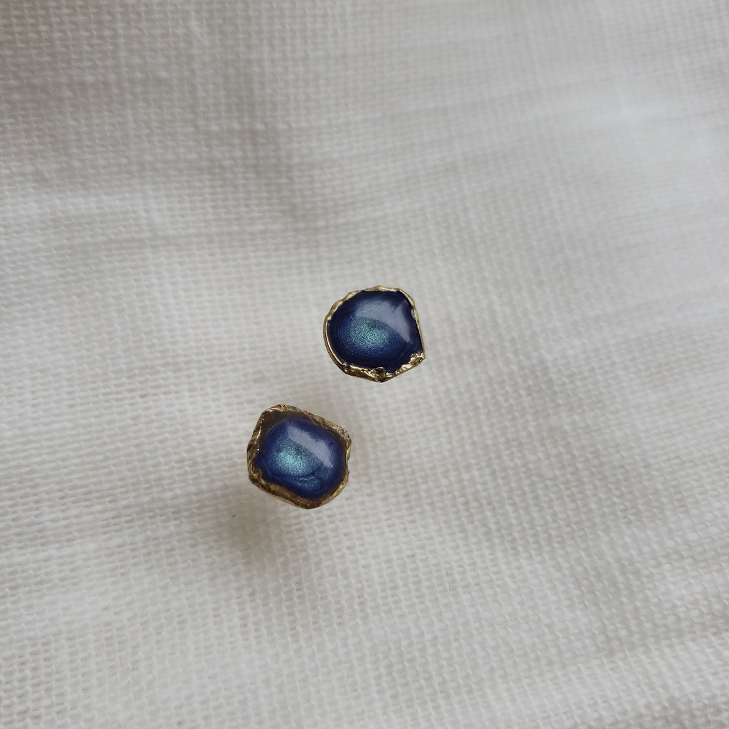 Reticulated Enamel Studs - Marina