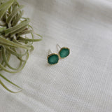 Reticulated Enamel Studs - Emerald