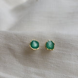 Reticulated Enamel Studs - Emerald