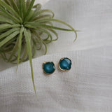 Reticulated Enamel Studs - Turquoise