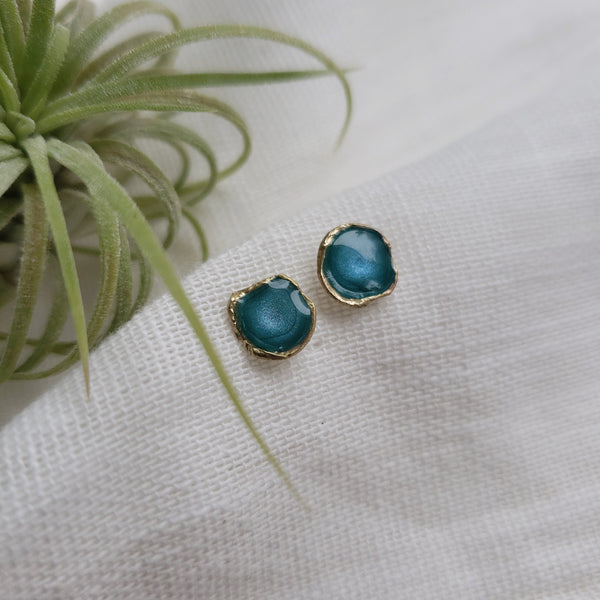 Reticulated Enamel Studs - Turquoise