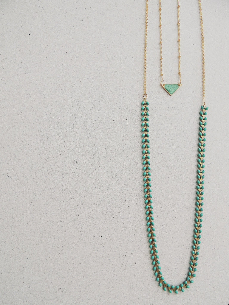 Long Fishbone Multifunctional Necklace-Emerald