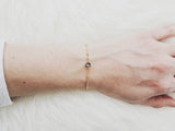 SALE- Enamel Dot Bracelet-Moonstone