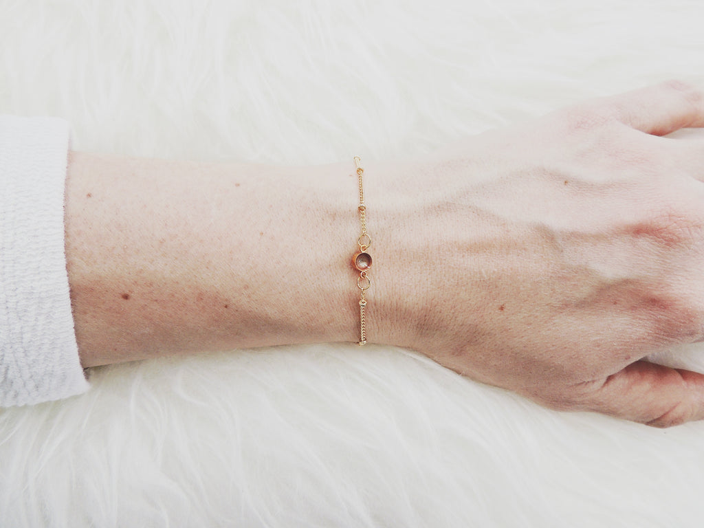 SALE- Enamel Dot Bracelet-Cinnamon