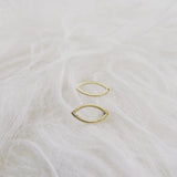 Tiny Brass Leaf Studs with Sterling posts